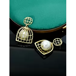 Statement Geometric Pearl Earrings Accessories