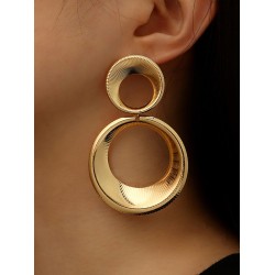 Statement Hollow Solid Color Geometric Earrings Accessories