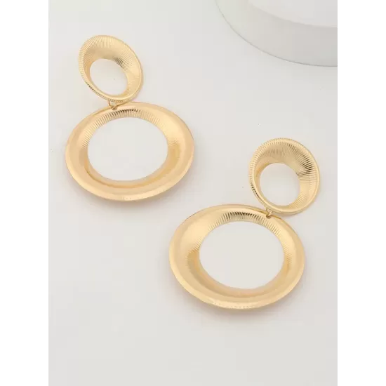 Statement Hollow Solid Color Geometric Earrings Accessories