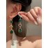 Urban Green Rhinestone Waterdrop Earrings Accessories