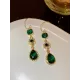 Urban Green Rhinestone Waterdrop Earrings Accessories