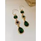 Urban Green Rhinestone Waterdrop Earrings Accessories