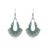 Vintage Fan-Shaped Hollow Turquoise Earrings