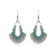 Vintage Fan-Shaped Hollow Turquoise Earrings