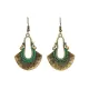 Vintage Fan-Shaped Hollow Turquoise Earrings