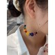 Fashion Mixed Color Beaded Decorate Big Earrings