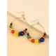 Fashion Mixed Color Beaded Decorate Big Earrings