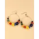 Fashion Mixed Color Beaded Decorate Big Earrings