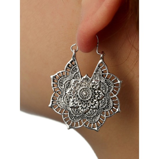 Vintage Hollow Alloy Flower Earring Accessories