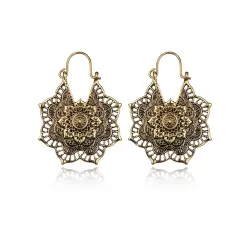 Vintage Hollow Alloy Flower Earring Accessories