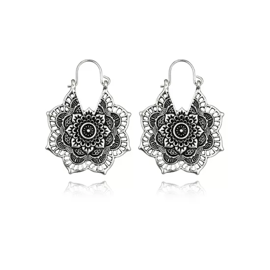 Vintage Hollow Alloy Flower Earring Accessories