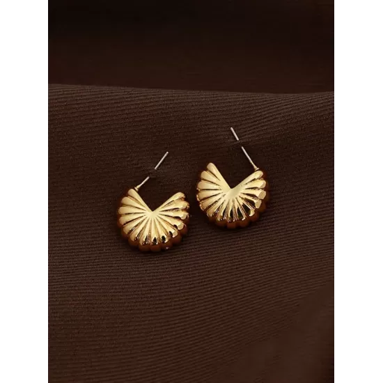 Women's Brass 18K Gold Plated Delicate Earrings