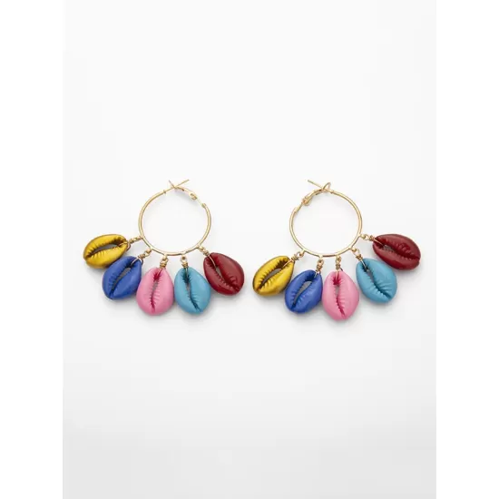 Fashion Colorful Shell Circle Ethnic Earrings