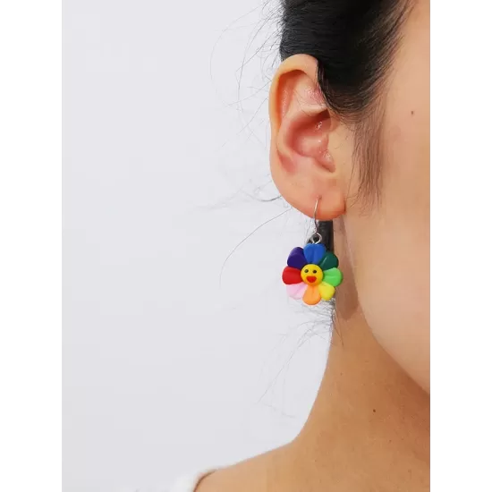 Fashion Colorful Smiley Acrylic Earrings