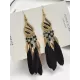 National Original Feather Tassels Beads 6 Colors Earrings