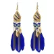 National Original Feather Tassels Beads 6 Colors Earrings