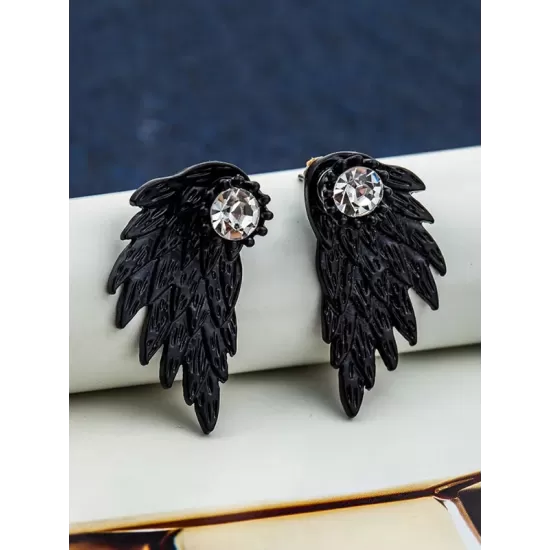 Original Rhinestone Wings Shape Earrings