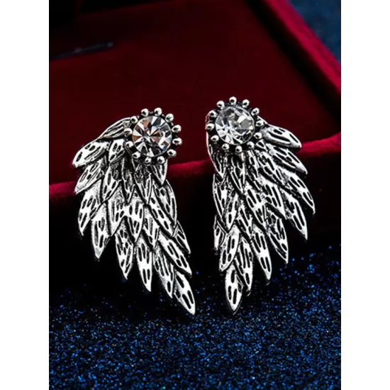 Original Rhinestone Wings Shape Earrings