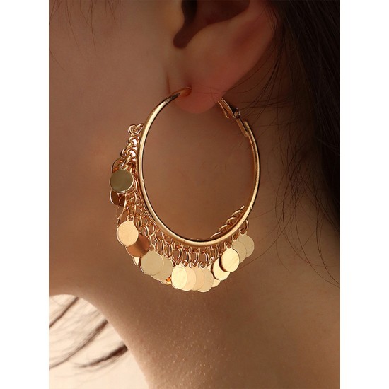 Fashion Tasseled Solid Color Geometric Earrings Accessories