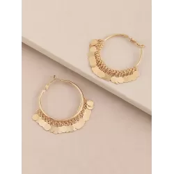 Fashion Tasseled Solid Color Geometric Earrings Accessories