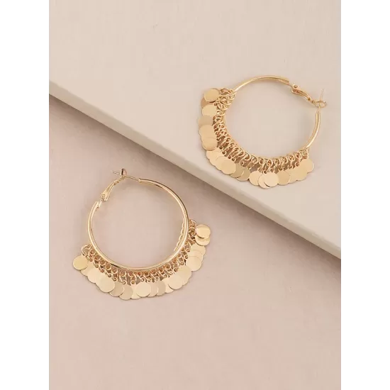 Fashion Tasseled Solid Color Geometric Earrings Accessories