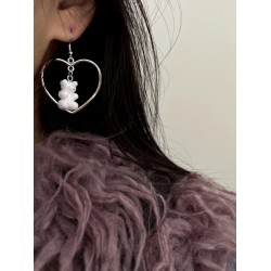 Heart Bear Shape Earrings Accessories