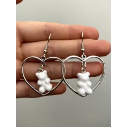 Heart Bear Shape Earrings Accessories