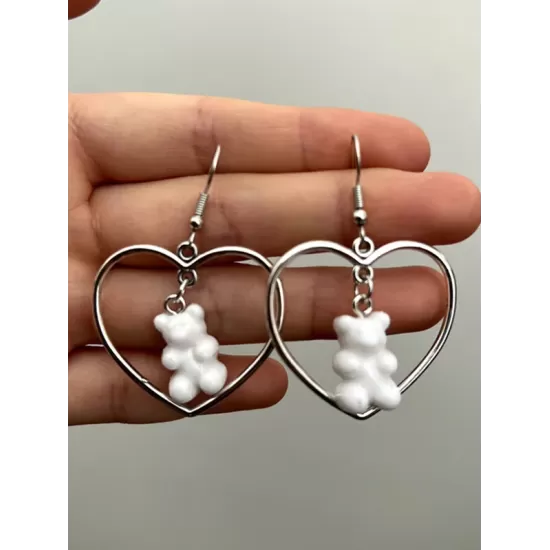 Heart Bear Shape Earrings Accessories