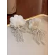 Flower-Embellished Imitation Pearl  Tasseled Earrings Accessories