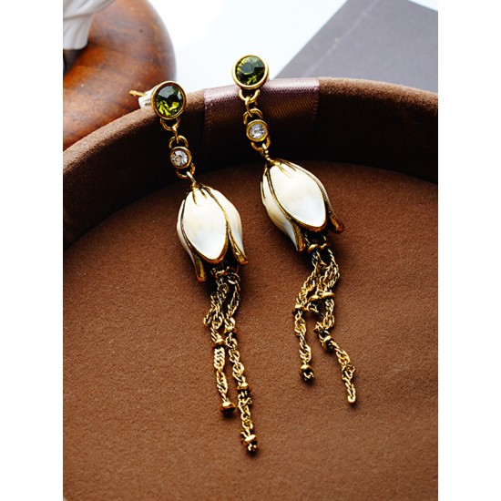 Flower Shape Tasseled Earrings Accessories