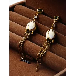 Flower Shape Tasseled Earrings Accessories