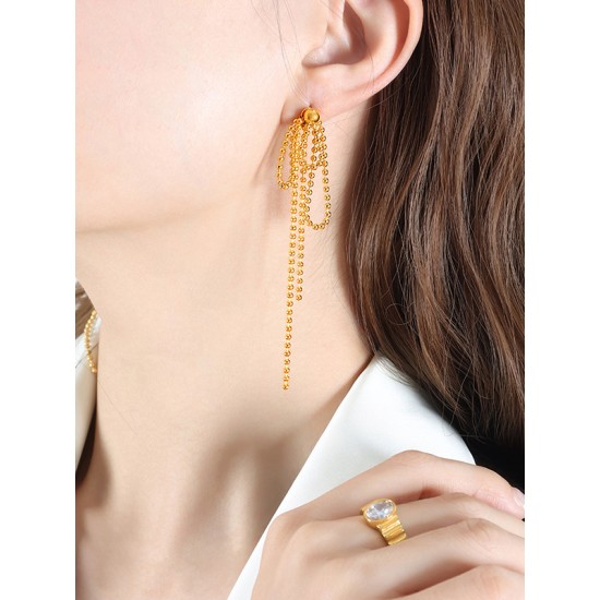 Solid Color Tasseled Earrings Accessories