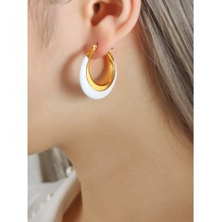 Contrast Color Geometric Split-Joint Earrings Accessories