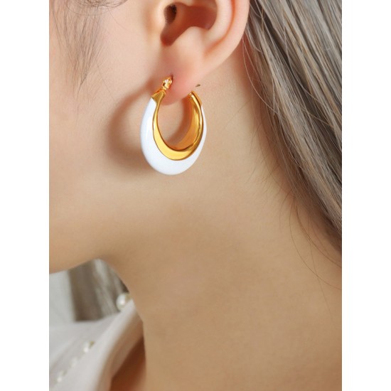 Contrast Color Geometric Split-Joint Earrings Accessories