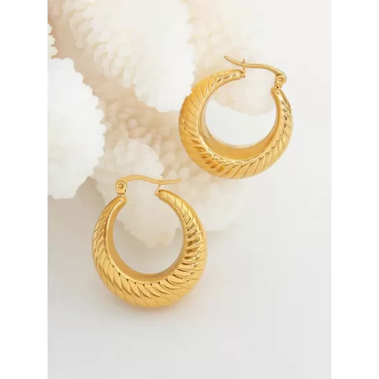 Pleated Solid Color Earrings Accessories