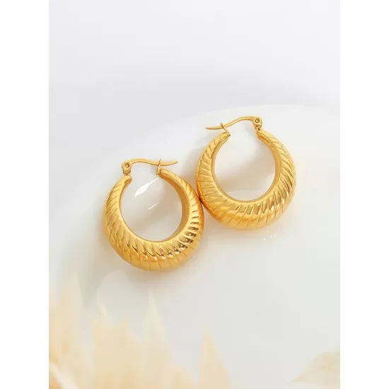 Pleated Solid Color Earrings Accessories