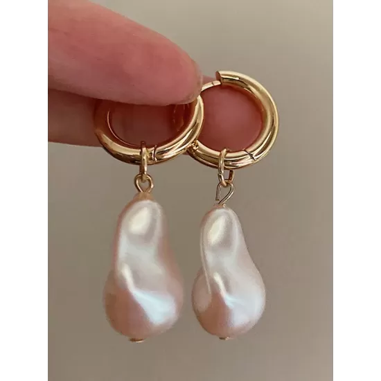 Irregularity Imitation Pearl Contrast Color Earrings Accessories