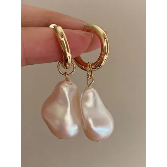 Irregularity Imitation Pearl Contrast Color Earrings Accessories