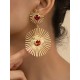 Color-Block Sun Flower Ear-Ring