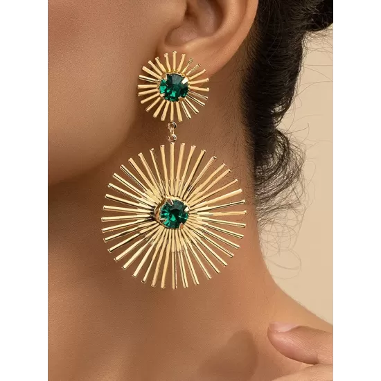 Color-Block Sun Flower Ear-Ring