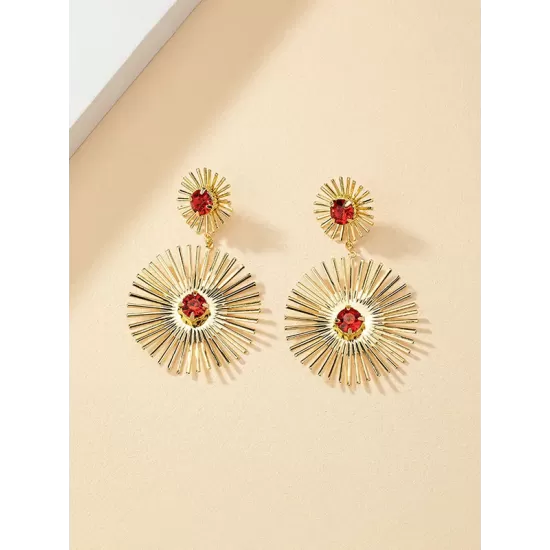 Color-Block Sun Flower Ear-Ring