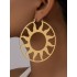 Hollow Solid Color Sun Ear-Ring