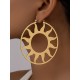 Hollow Solid Color Sun Ear-Ring