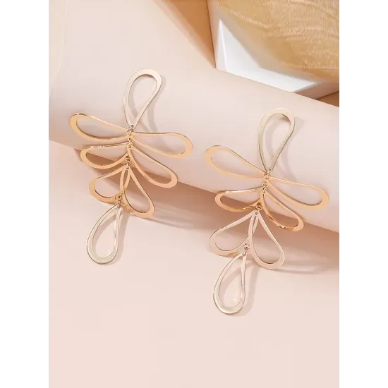 Flower Shape Hollow Tasseled Ear-Ring