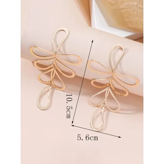 Flower Shape Hollow Tasseled Ear-Ring