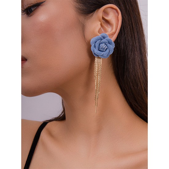 Flower Shape Tasseled Earrings Accessories