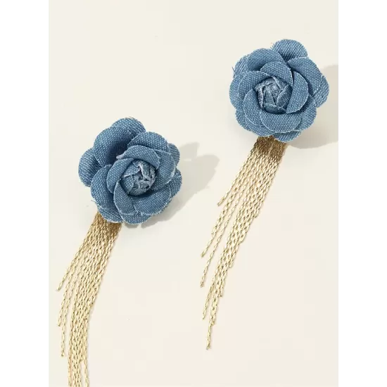 Flower Shape Tasseled Earrings Accessories