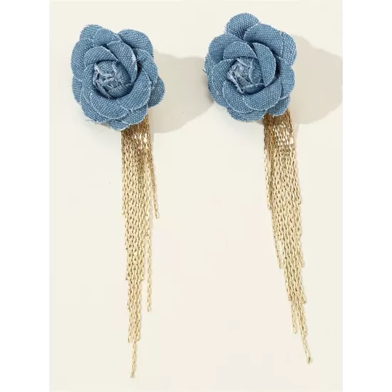 Flower Shape Tasseled Earrings Accessories