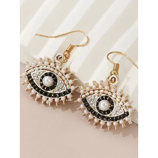 Contrast Color Eye Shape Earrings Accessories Drop Earrings