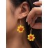 Contrast Color Flower Shape Earrings Accessories Drop Earrings